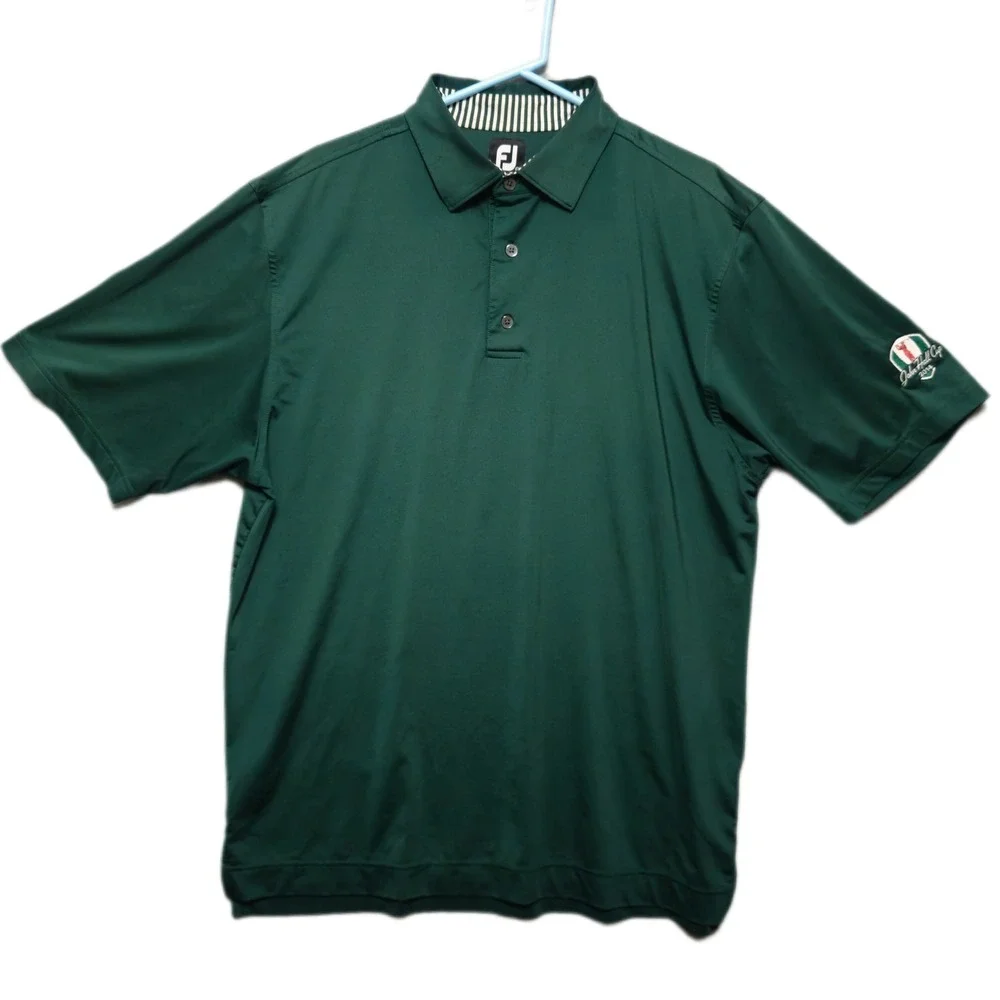 FootJoy Mens Performance Golf‎ Polo Shirt Green John Hall Cup 2014 Large FJ
